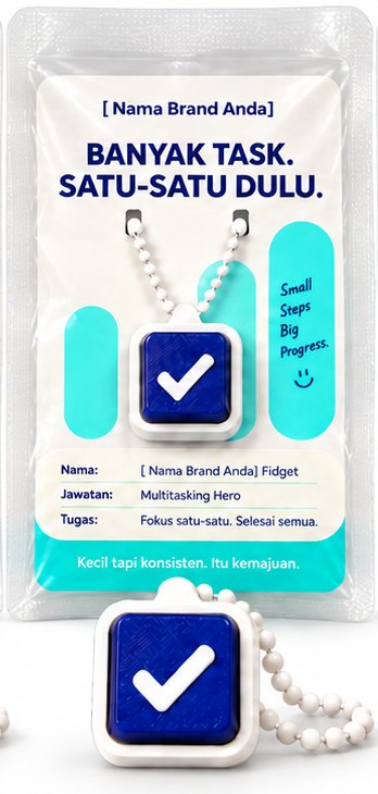 Pek BrandKlik: kad custom dengan clicker di dalam pek bersegel, dan clicker dengan ball chain