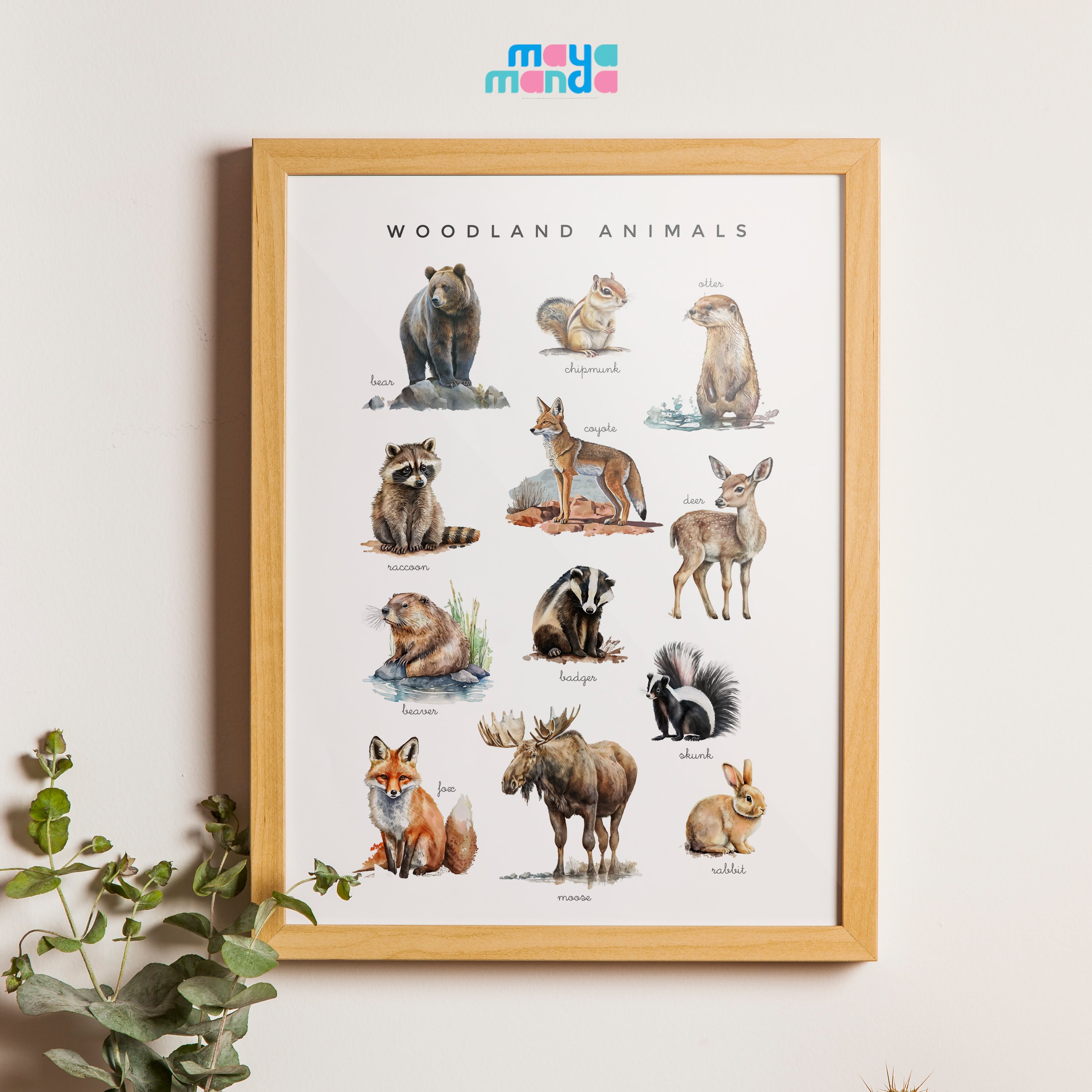Printable Woodland Animal Poster
