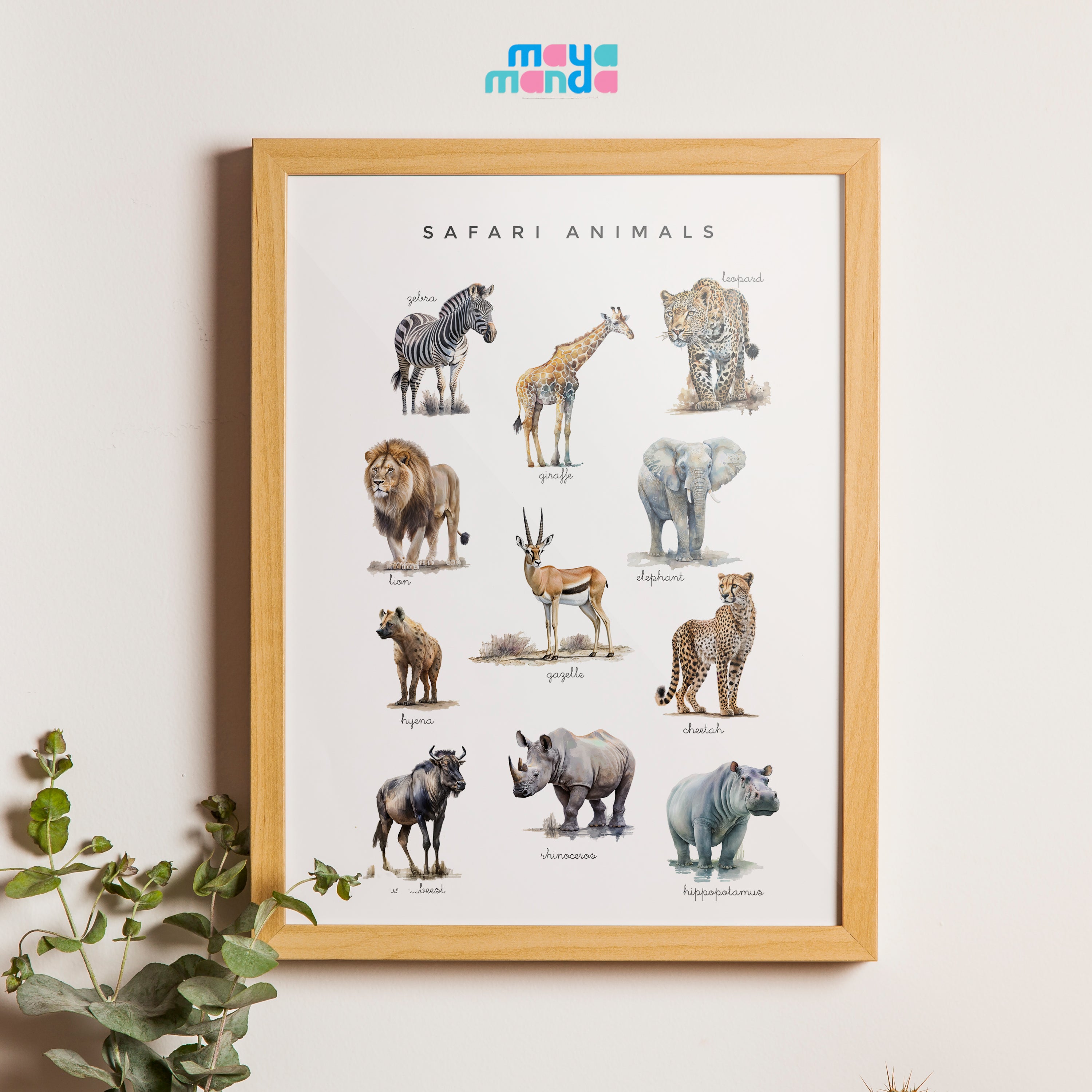 Printable Safari Animal Poster