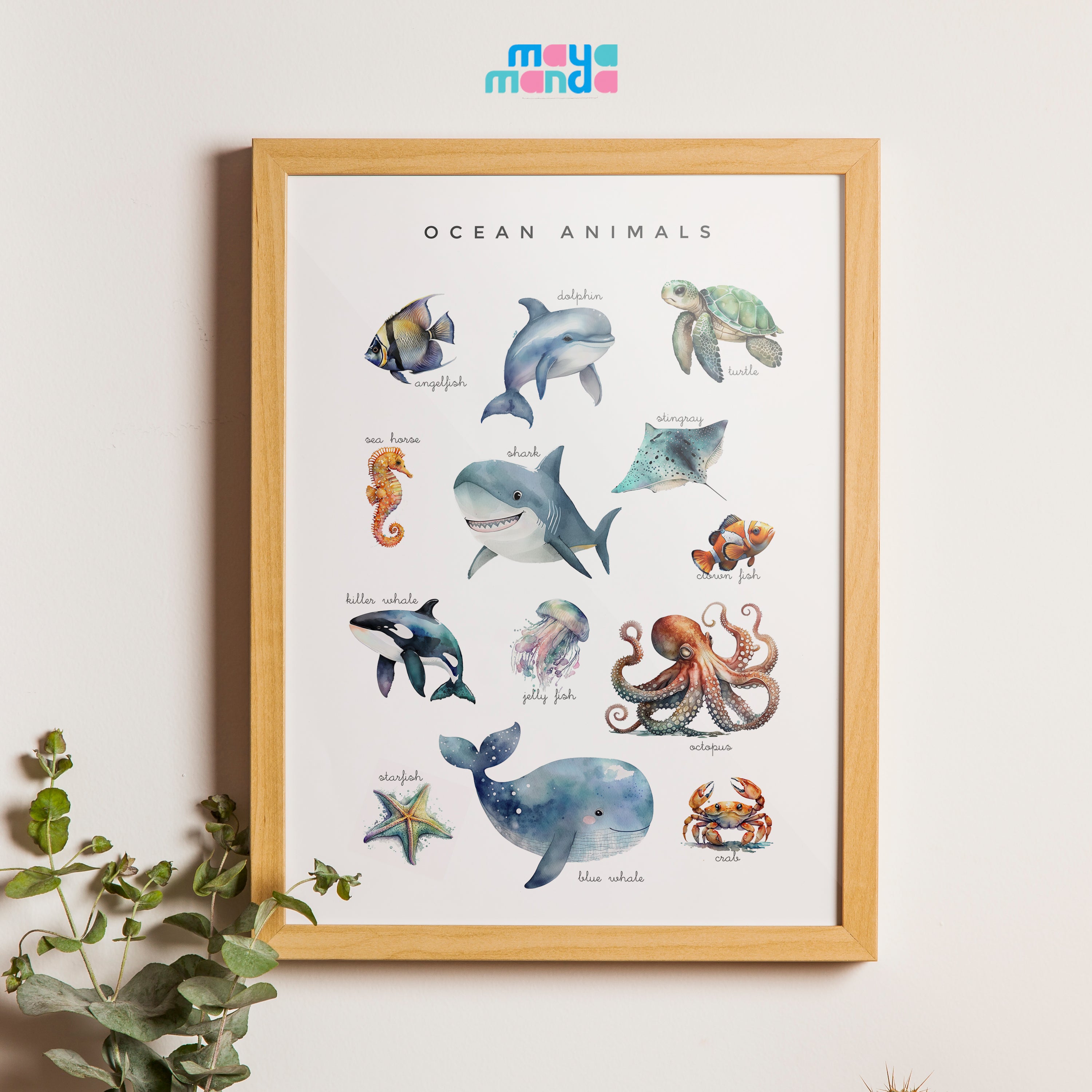 Printable Ocean Animal Poster