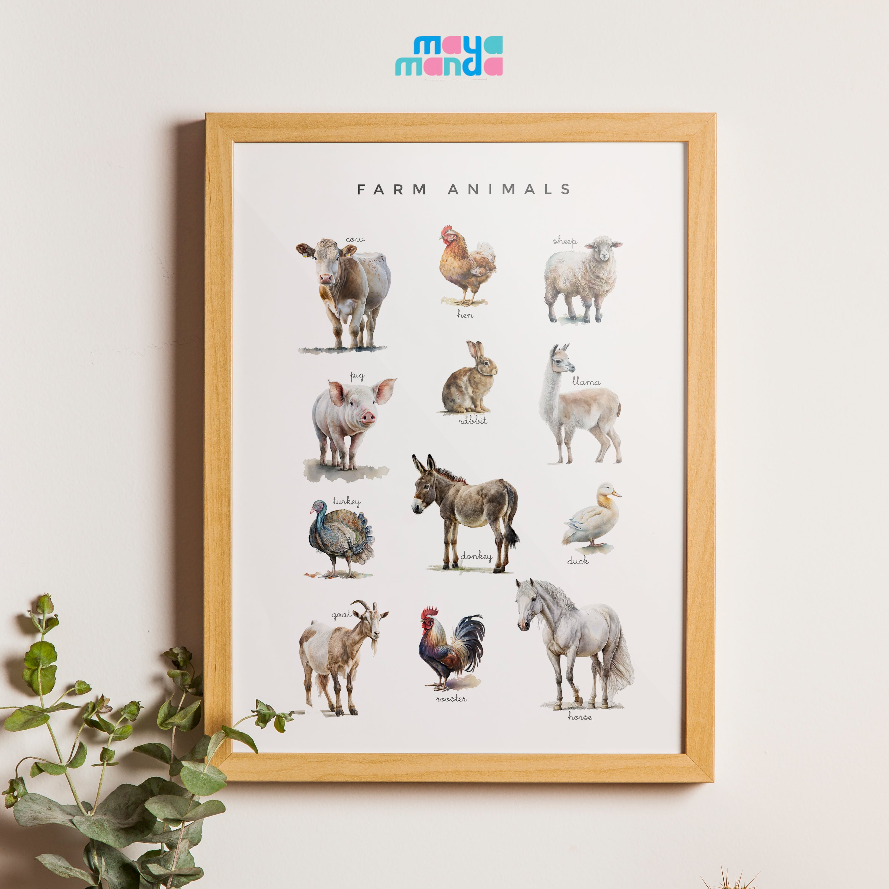 Printable Farm Animal Poster